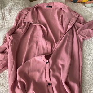 Shein pink, 4X womens Long sleeve, Boyfriend style shirt